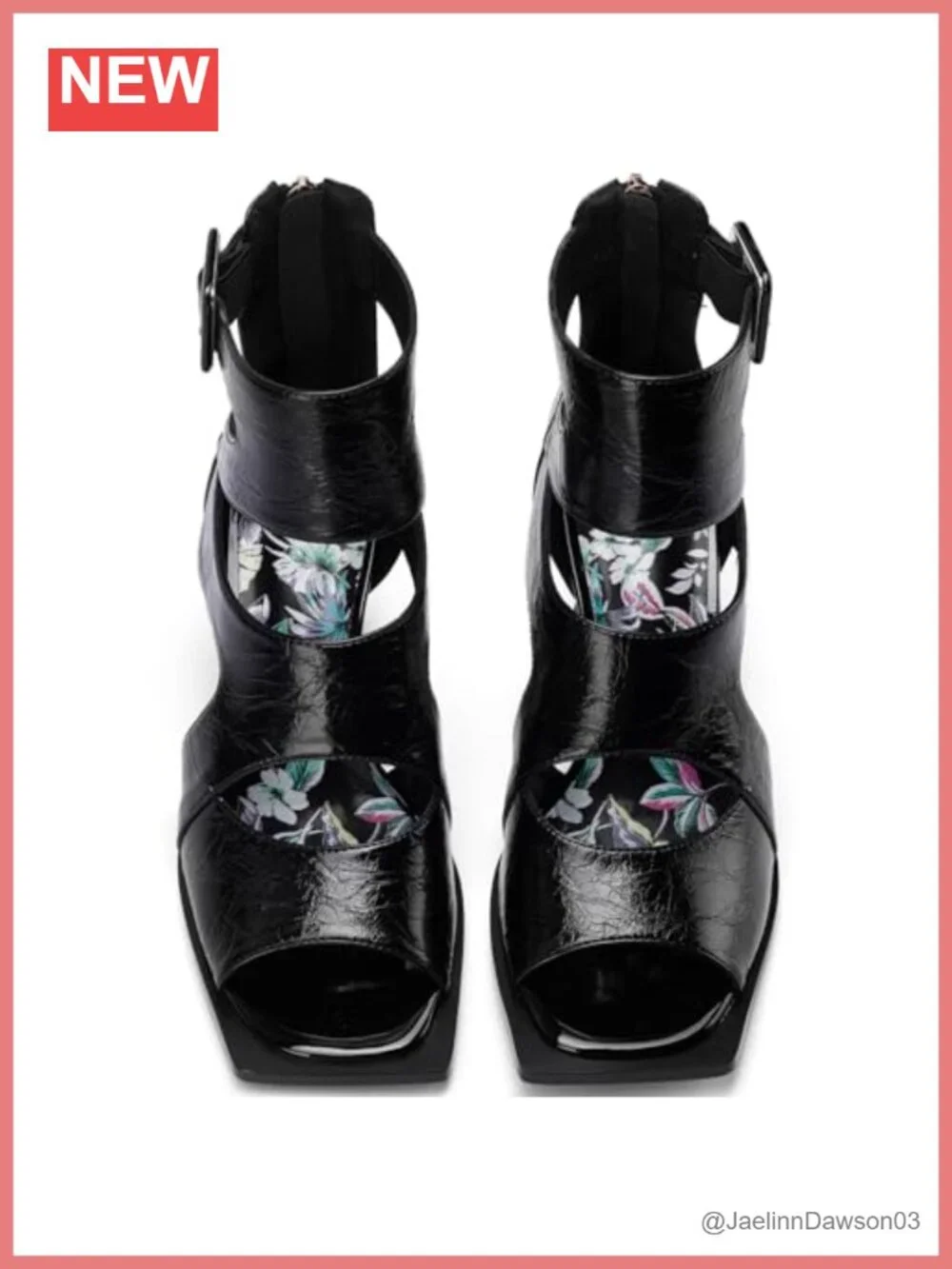 Chunky Heel Gladiator Sandals Women Strappy Peep Toe Faux Leather Block Heel